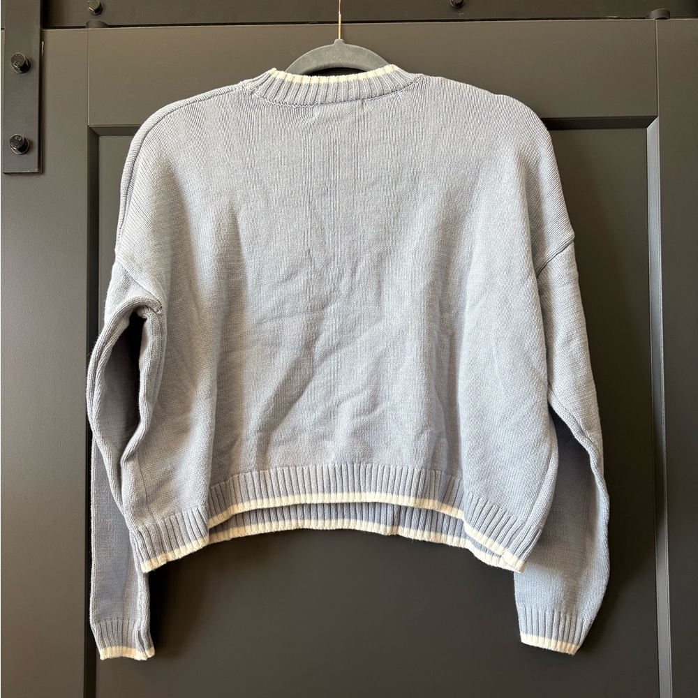 NWT Sincerely Jules Self Love Blue Sweater - Picture 3 of 7